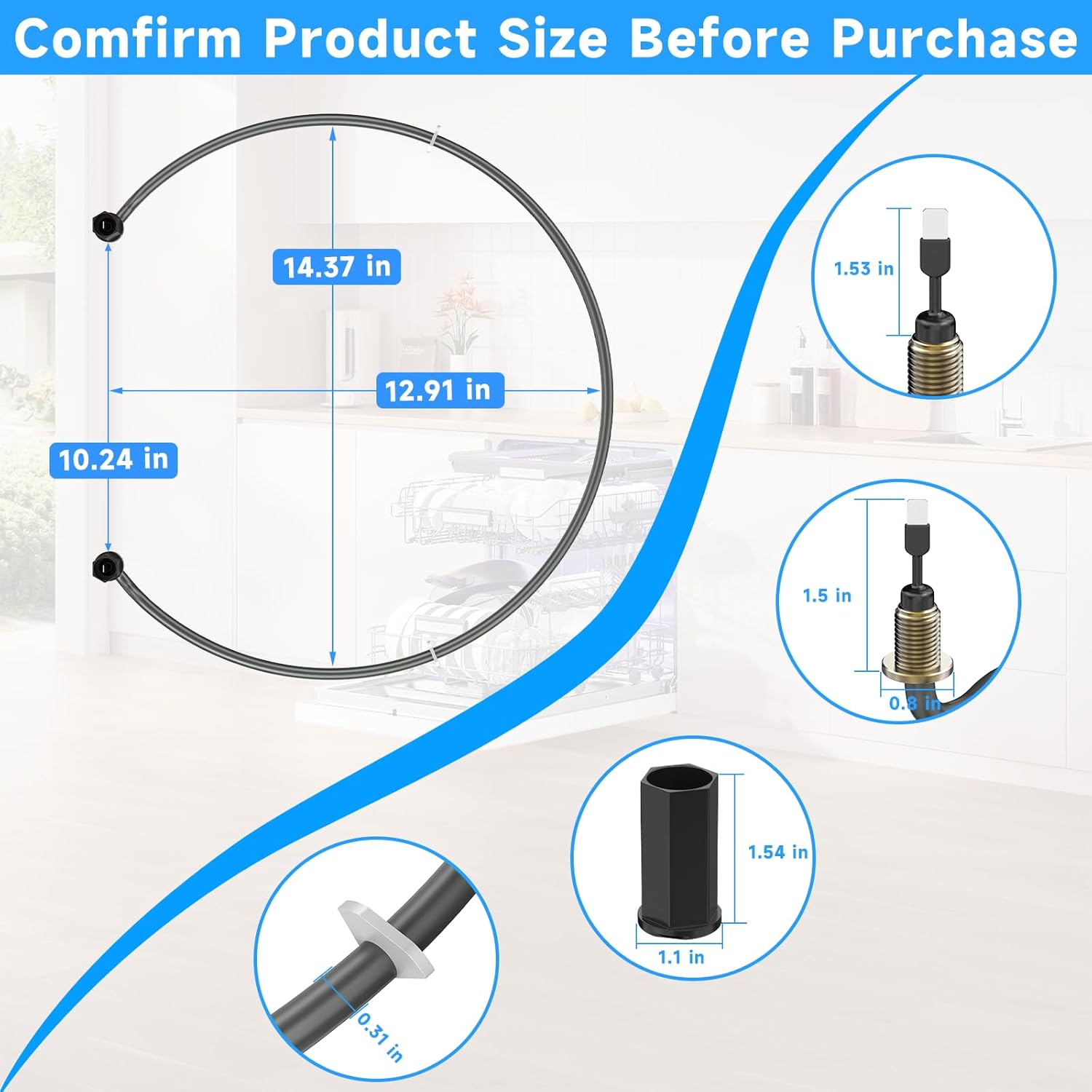 2026 NEW W10703867 Dishwasher Heating Element Replacement Compatible with Whirlpool Kenmore Maytag Dishwasher Parts Element Assembly Replaces W10687954 W10696509 W10195052 W10329322
