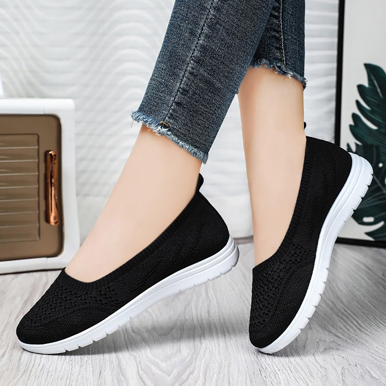 Scarpe Ortopediche Donna Comode Ortopediche Scarpe da Camminata Traspiranti Senza Lacci Slip on Sneakers Donna Running Tennis in Rete Estive Sneakers Offerta Punta Chiusa Barca Camminare Shoes