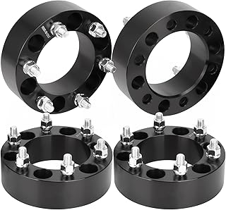 6X5.5 Wheel Spacers, JiiinMiiin Forged 2"(50mm) 6x139.7mm to 6x139.7mm Thread Pitch M12x1.5 Hub Bore 108mm Adapters for Tacoma 4Runner Tundra FJ Land Cruiser Black, Not Hubcentric