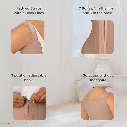 Miniatura 5 de MELIBELT 3031 Fajas Colombianas Moldeadoras 7 Varillas Shapewear Control de barriga para Mujeres Abdominal Doble Refuerzo