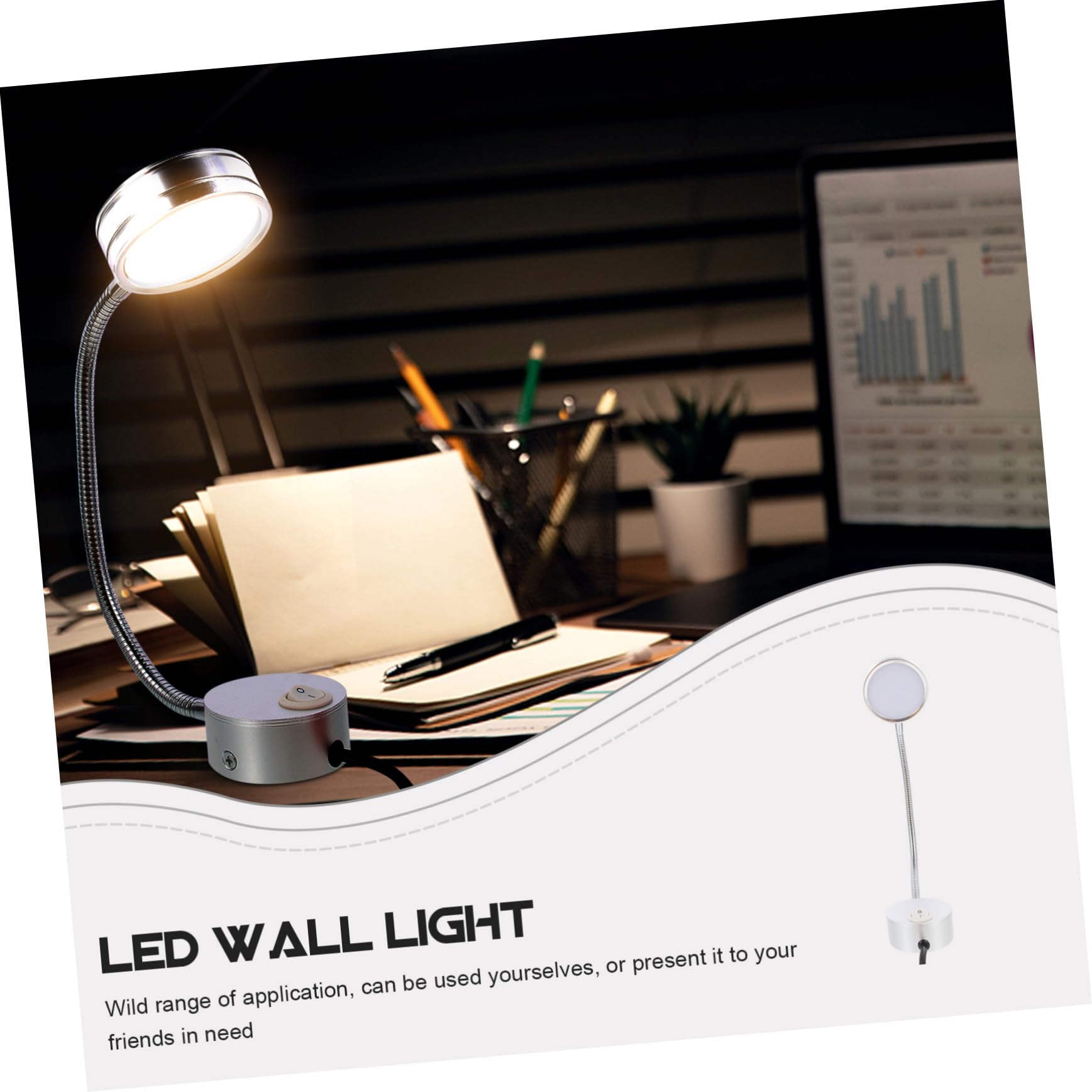 Lámpara Lectura Led De Pared Con Cuello Flexible Luz Cabecero Dormitorio Para Estudiantes Montura Fácil Enchufe Eu Iluminación Acogedora Para Habitación