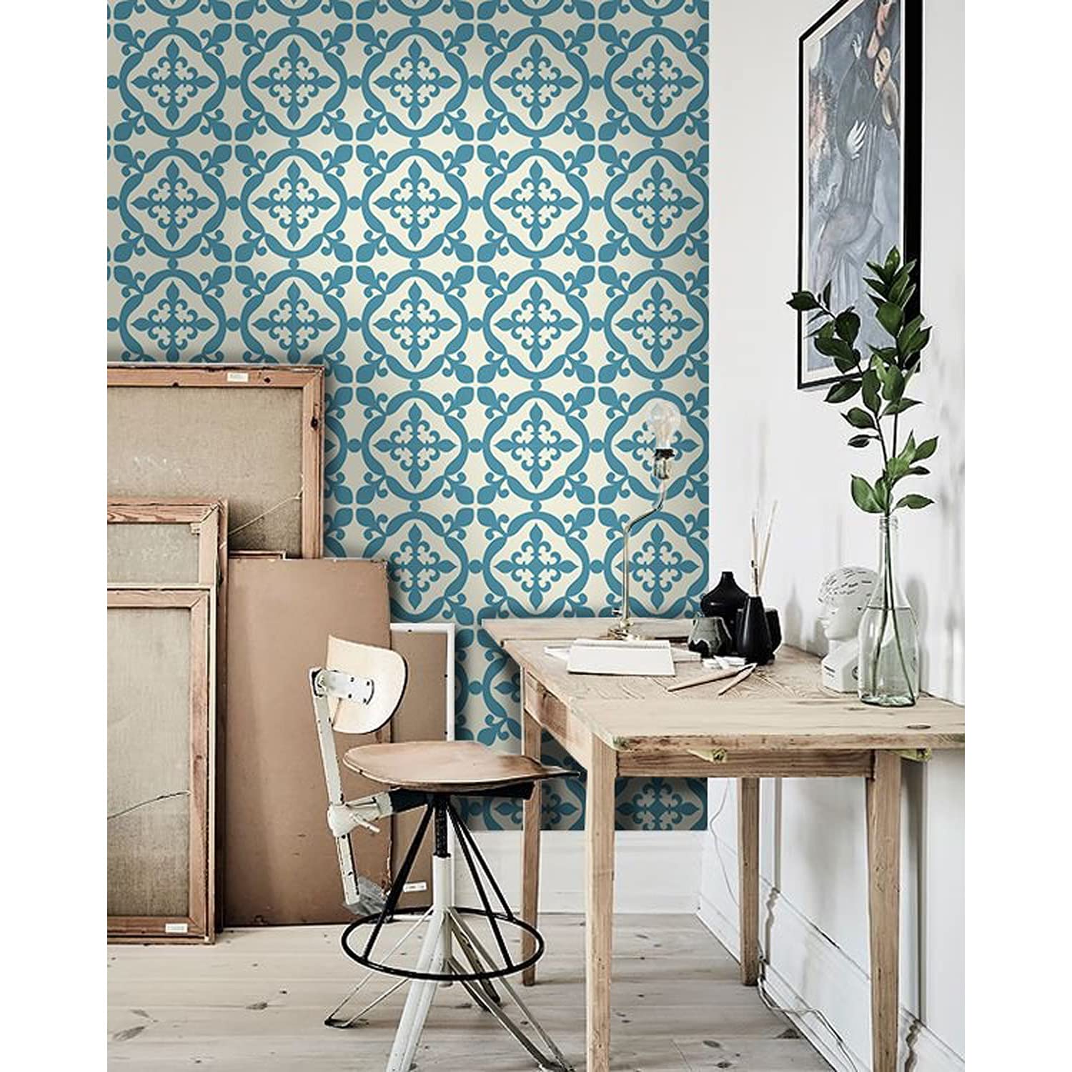 Papier peint rénovation facile tuile marocaine 208x146cm pour mur abîmé