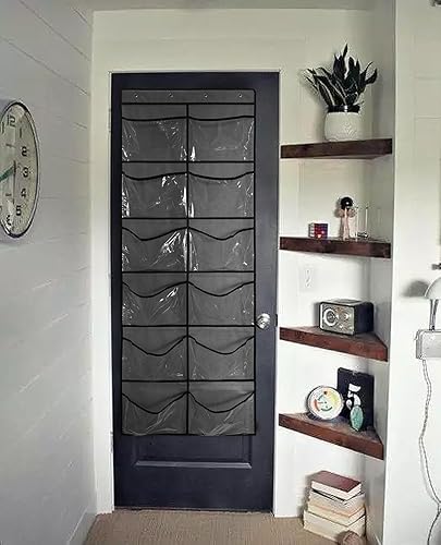 Miniatura 7 de TidyMaster 1 paquete de 12 bolsillos de malla transpirable, organizador grande de zapatos para colgar sobre la puerta, zapatero para puerta de