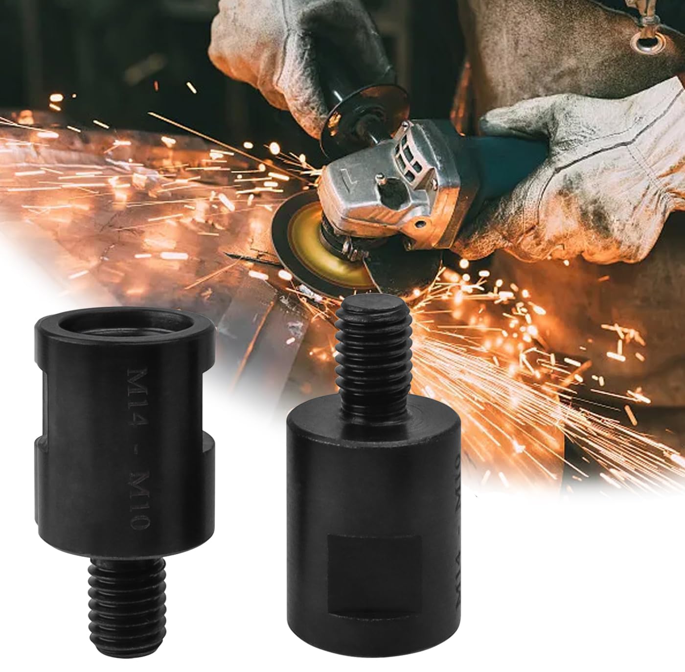 Adaptateur M10 Mâle à M14 Femelle pour Meuleuse d'angle Polisseuse Filetage Convertisseur
