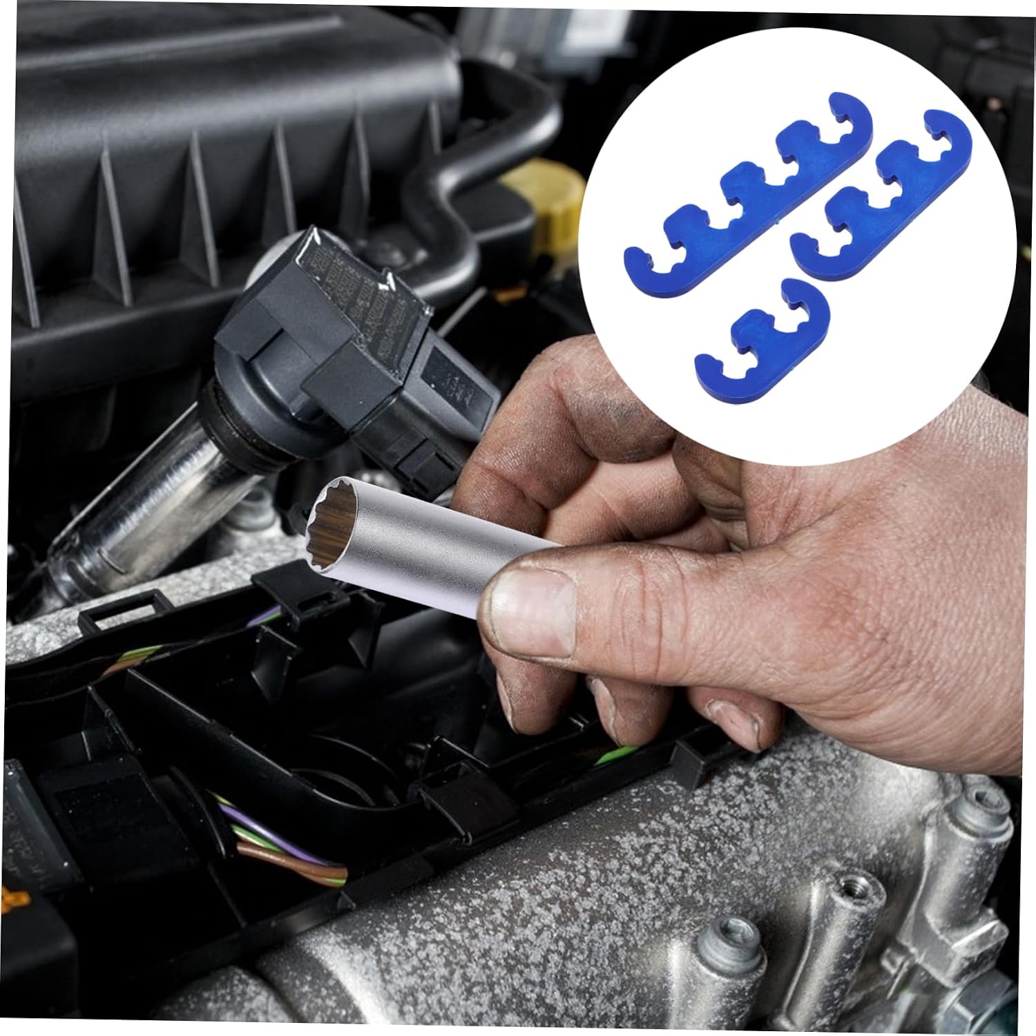 Cabilock 6Pcs Spark Plug Wire Looms Holder for Ignition Wires Durable Auto Spark Plug Separators Compatible with Chevrolet Easy Installation Reliable Performance