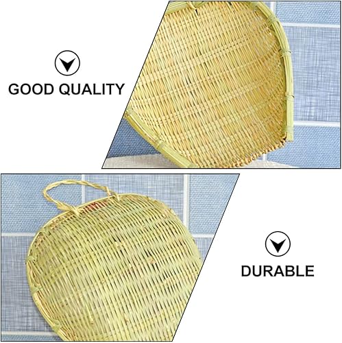 Miniatura 7 de Cabilock Cesta de drenaje de bambú, cesta tejida de bambú, cesta de tejido de mimbre, colador de almacenamiento de alimentos, organizador de