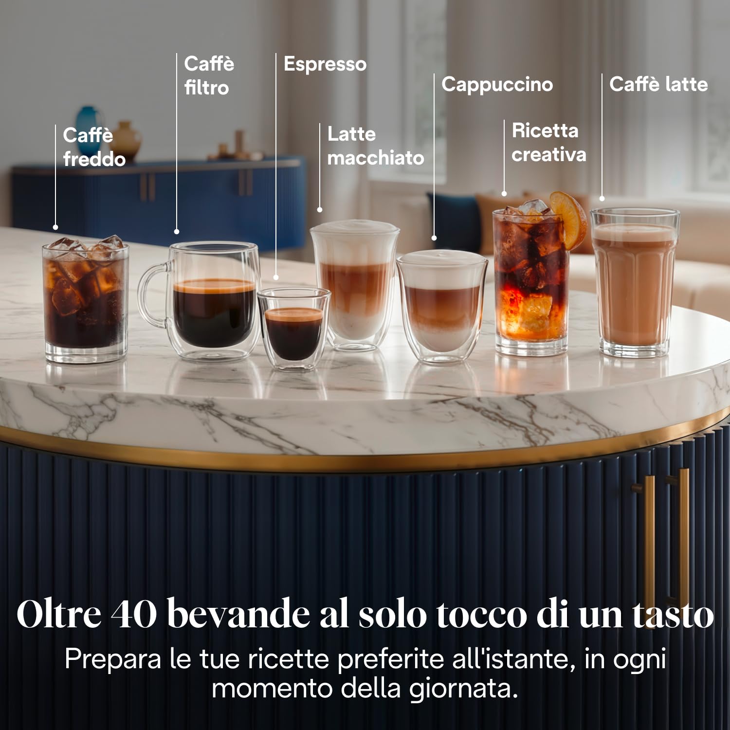 De'Longhi Eletta Ultra - Macchina Caffè Automatica 40+ Bevande Silent Tech