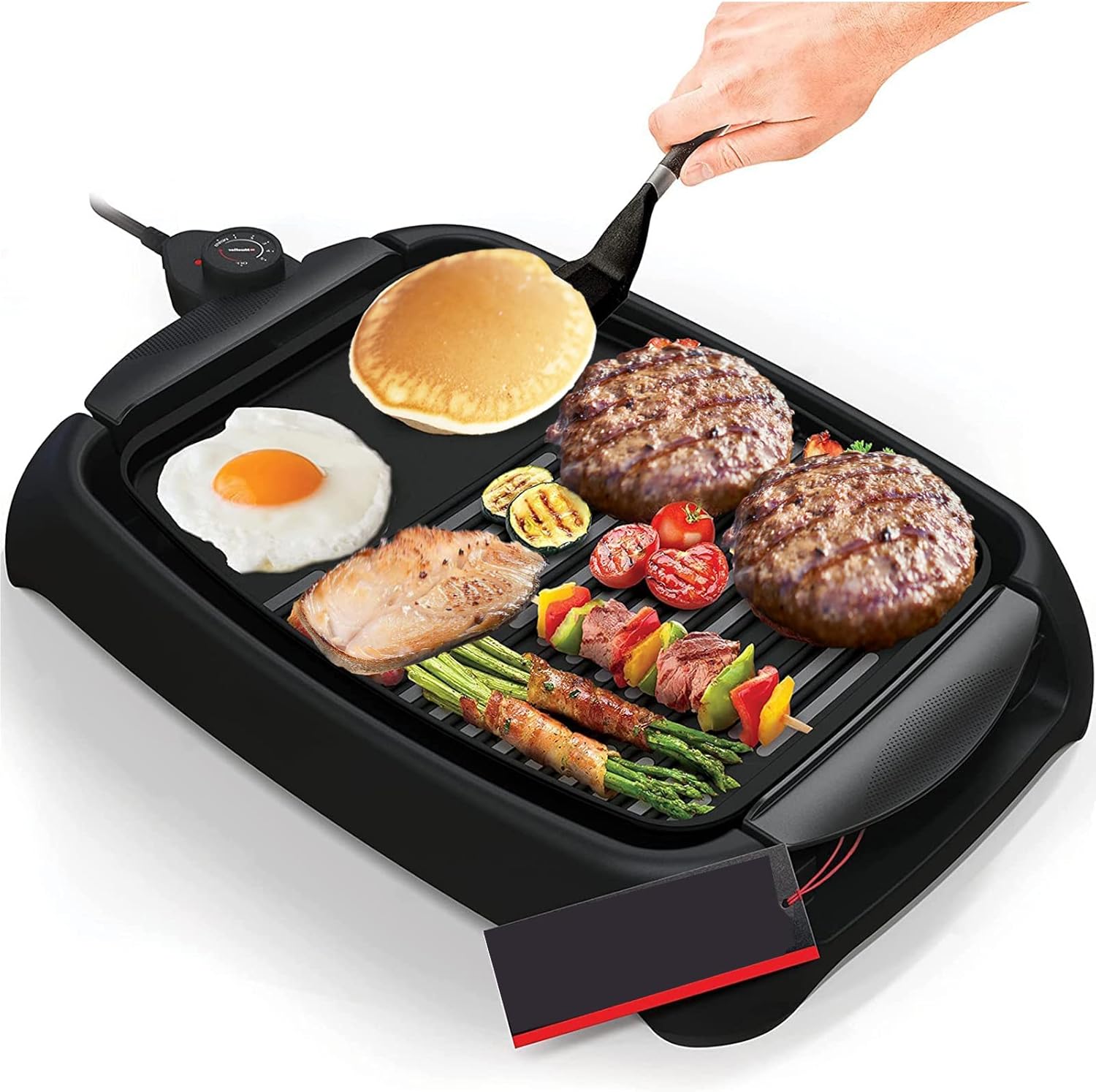 Nonstick Electric Grill and Griddle Combo 2in1
