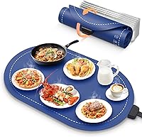 Vista 10 de Tapete de calentamiento para alimentos con almohadilla resistente al calor (24 x 15 pulgadas), tapete de calentamiento de alimentos para encimera