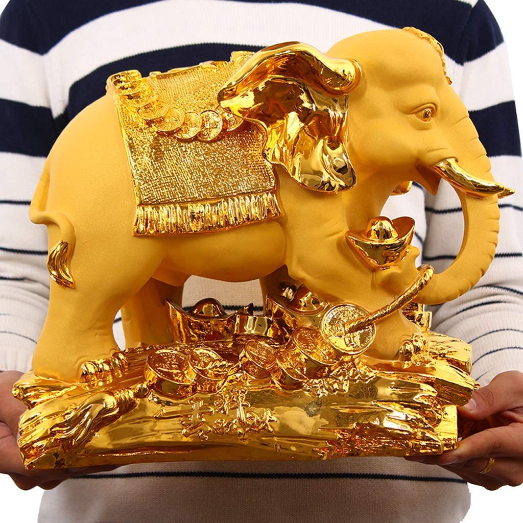 Figuras de Elefante de la Suerte, decoración de Apertura de Regalo, decoración Artesanal, decoración de Regalo para Suerte y Riqueza, hogar u Oficina, estatuas, Escultura de