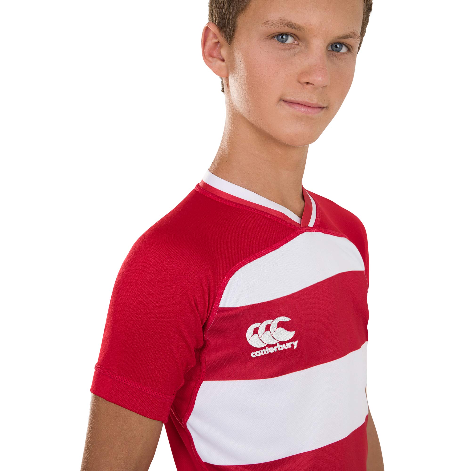 Canterbury Jungen Vapodri Evader Hooped Rugby Trikot (1er Pack)