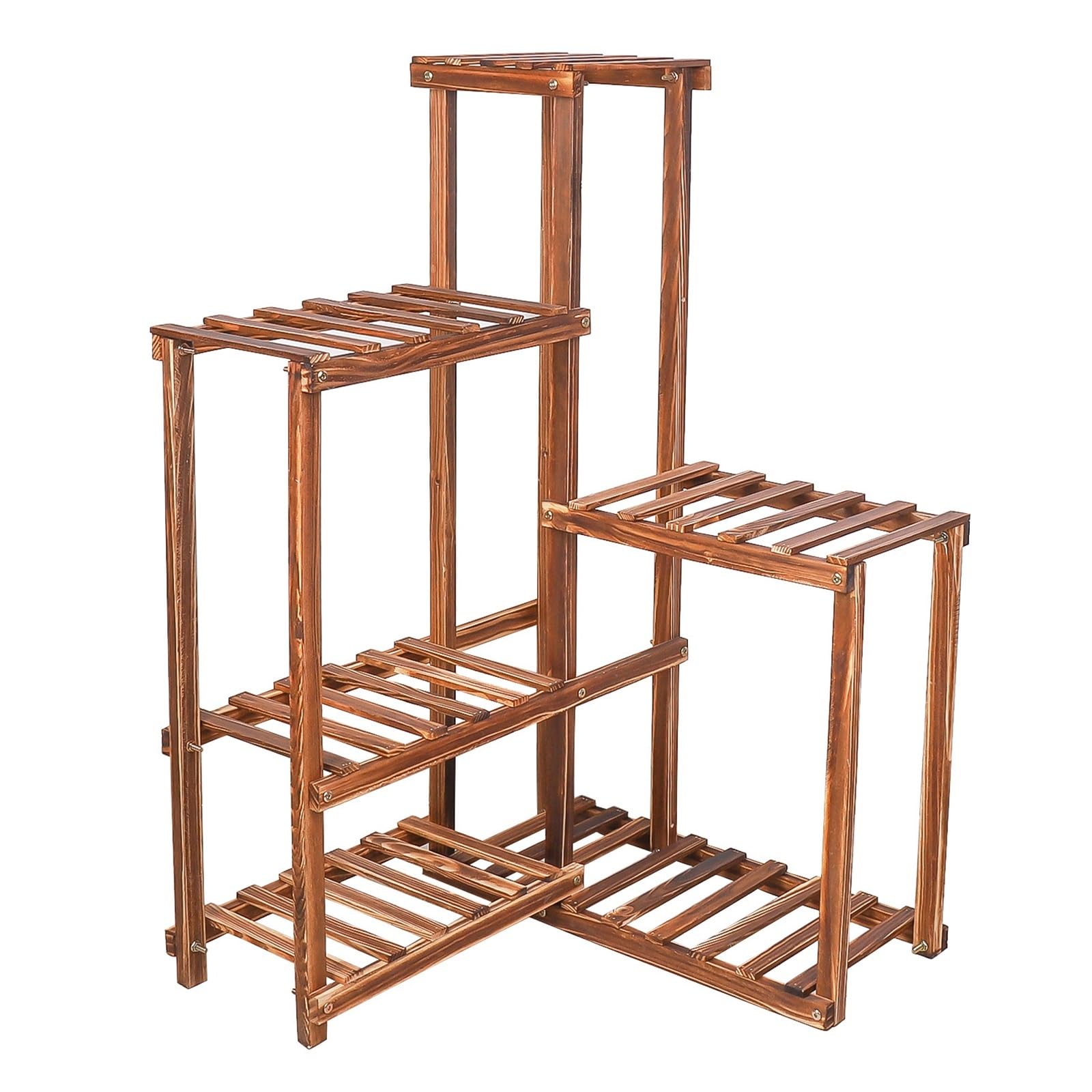 IOPKLYTF Plant Stand 6-Tier Wood Plant Stand Corner Ladder Shelf