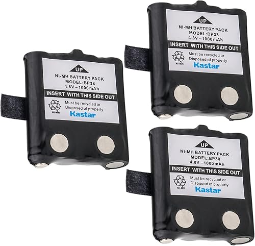 Vista 5 de Kastar Paquete de 4 baterías de radio bidireccional Ni-MH 4.8V 1000mAh para Uniden BP38, BP-38, BP39, BP-39, BP40, BP-40, Uniden BT537, BT1013