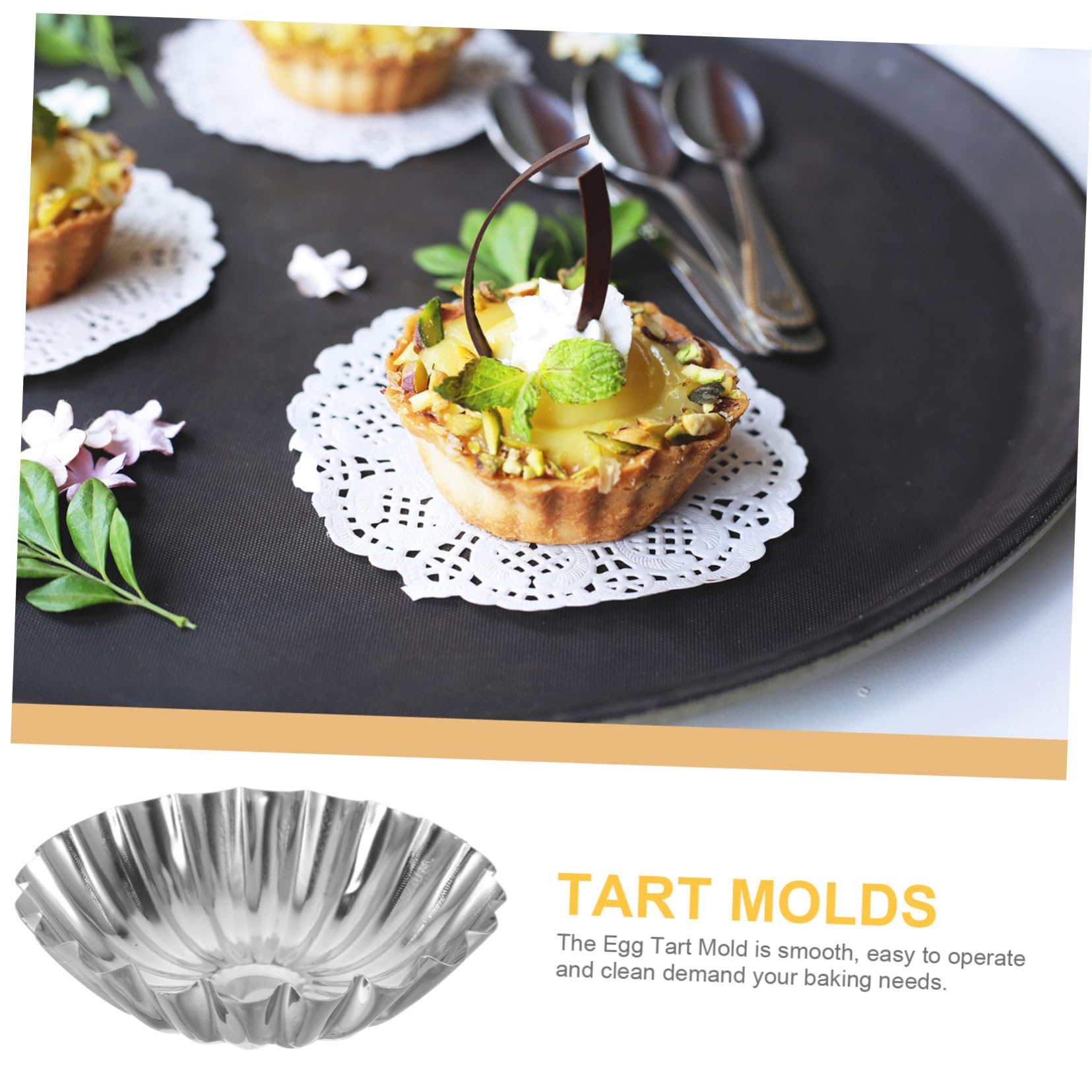 Alipis 50piezas Moldes De Acero Inoxidable Para Tartaletas De Huevo Antiadherentes Para Hornear Tartaletas Caseras y Muffins Casa