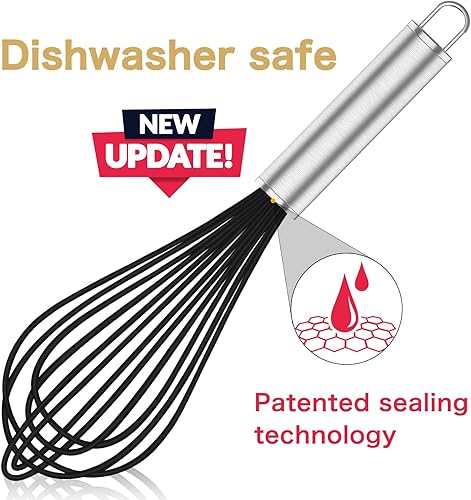 Miniatura 85 de Juego de batidores de acero inoxidable 304, batidor de metal inoxidable apto para lavavajillas, batidores profesionales de alambre de globo