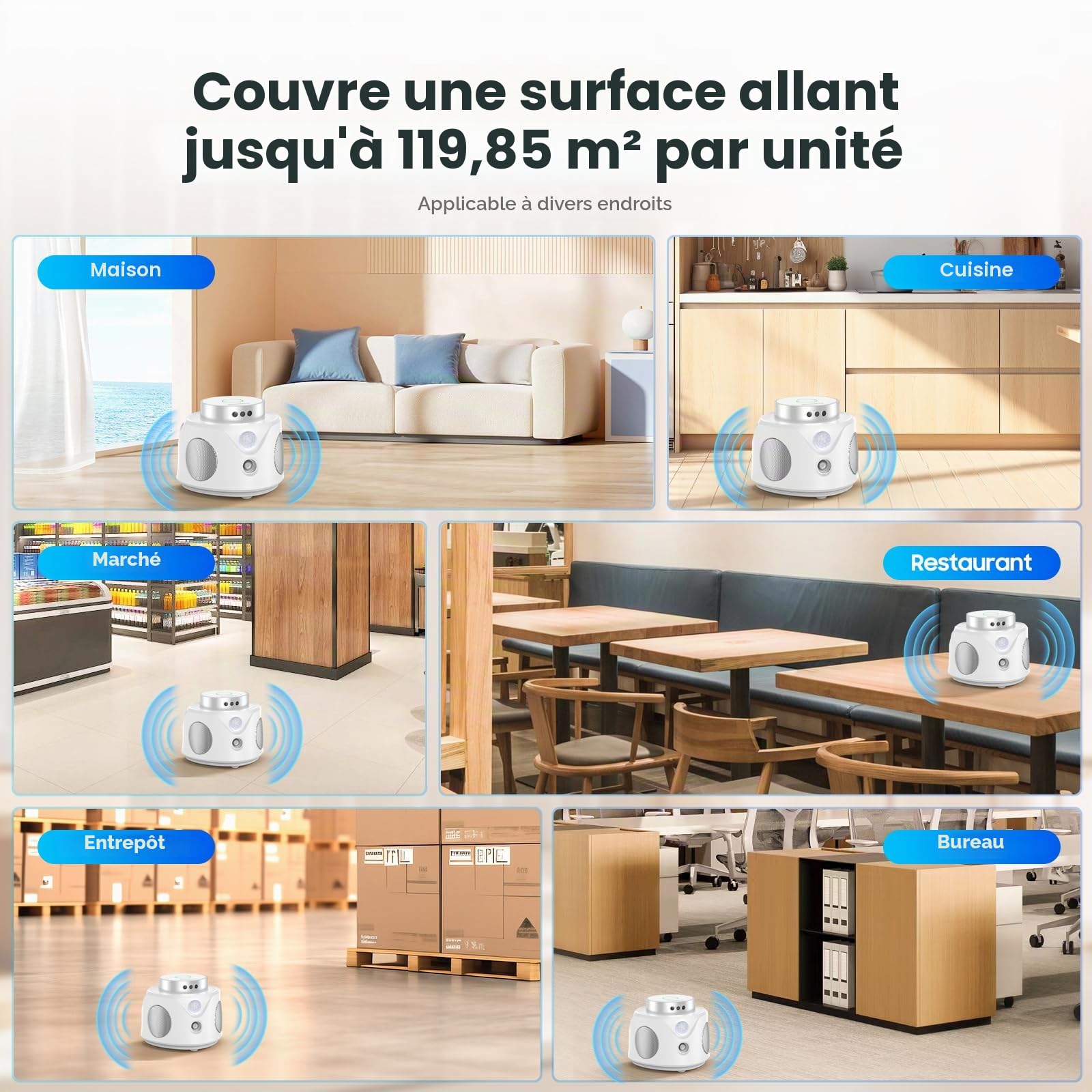 Ultrason Souris et Rats, Repulsif Souris Ultrasons 360° Anti Souris avec Lumière LED Appareil Ultrason pour Nuisible Rongeurs Plug in Répulsif Intérieur Dispositif Anti Nuisible Cafards pour Jardin