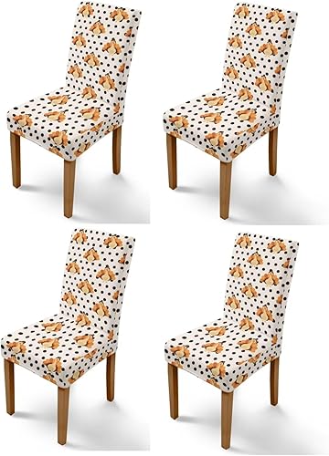 Miniatura 78 de Rnyleeg Fall Autumn Seat Covers for Dining Chairs Set of 4 Sunflower Themed Stretch Dining Chair Covers Soft Comfy Chair Slipcovers for Cocktail
