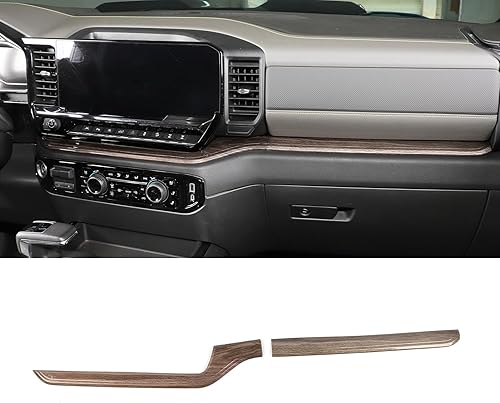 Voodonala Cubierta para tablero de consola central para Chevy Silverado 2022+ compatible con Chevrolet Silverado 2022+ (2 unidadesjuego, madera)