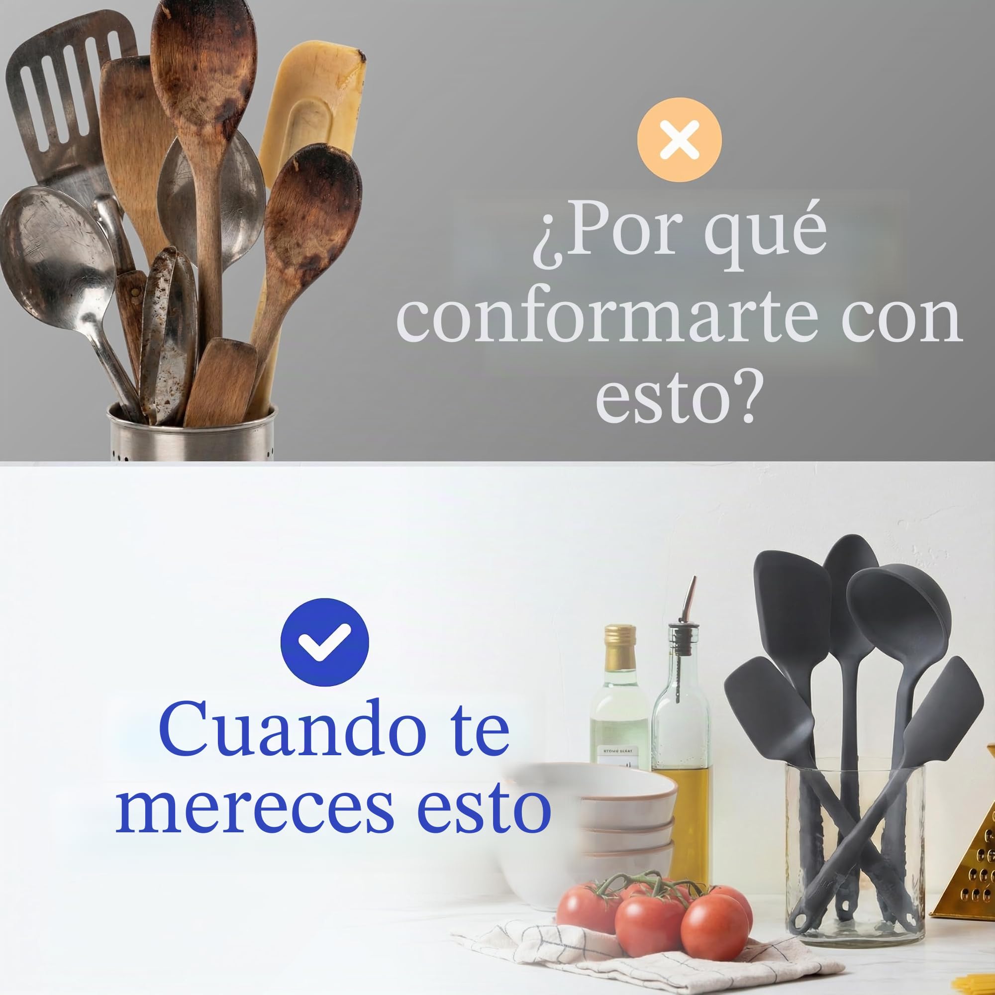 GIR Juego de utensilios de cocina de silicona de 5 piezas, utensilios de cocina no tóxicos para cocinar y hornear, resistentes al calor, grado alimenticio, espátula de goma apta para lavavajillas