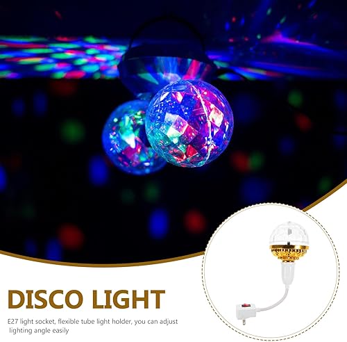 Miniatura 4 de USHOBE 2 juegos de luces de bola de colores E27 bombilla luces de fiesta lámparas giratorias bolas de discoteca plástico de alta resistencia luz