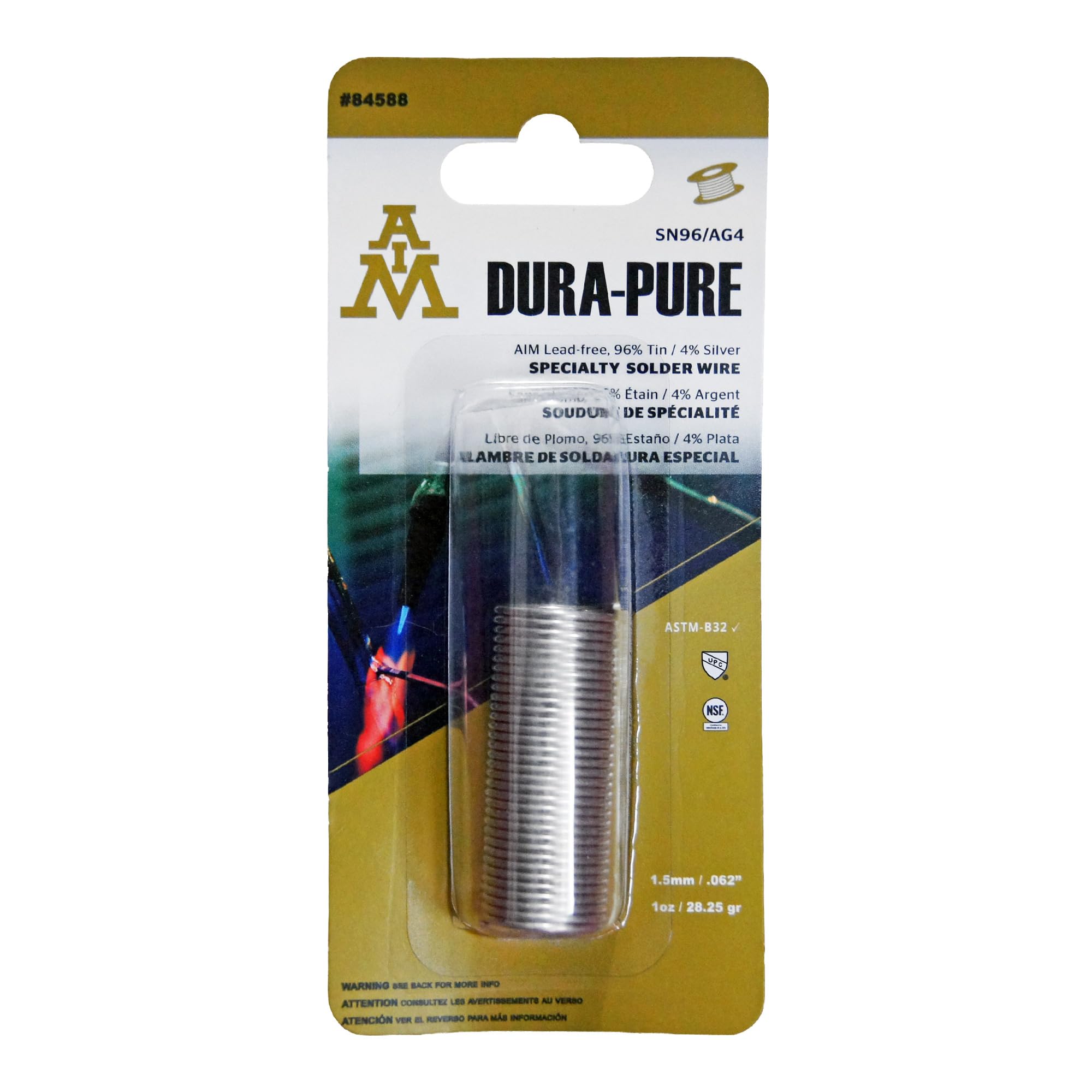 AIM 84588 Dura-Pure 96/4 Alambre de soldadura especial sin plomo