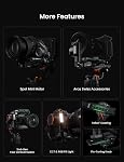 Hohem iSteady MT3 Pro 3-Axis Gimbal Stabilizer pour caméra, AI Traqueur avec lumière de remplissage, pour appareil photo sans miroir/poche/action/Smartphone, commande d'écran tactile amovible, pour Canon/Nikon/Sony/Fujifilm