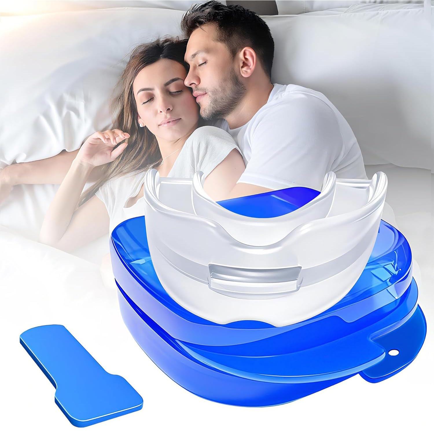 Anti-Snoring Mouth Guard for Men and Women Sleep Double Braces Mouth Guard, Sports Athletic Mouth Guards Youth Mouthguard for Upper and Lower Teeth Protection Required for Youth-image-16