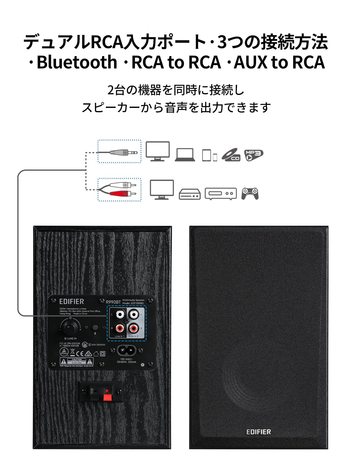 Amazon.co.jp: Edifier R990BT 2ch スピーカー Bluetooth 5.4 最大24W