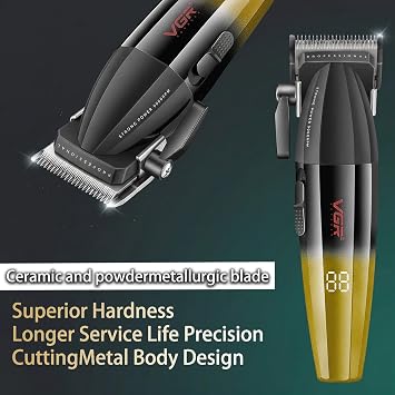 VGR 003 Professional Hair Clippers for Men with Clipper Trimmer Set, Gold