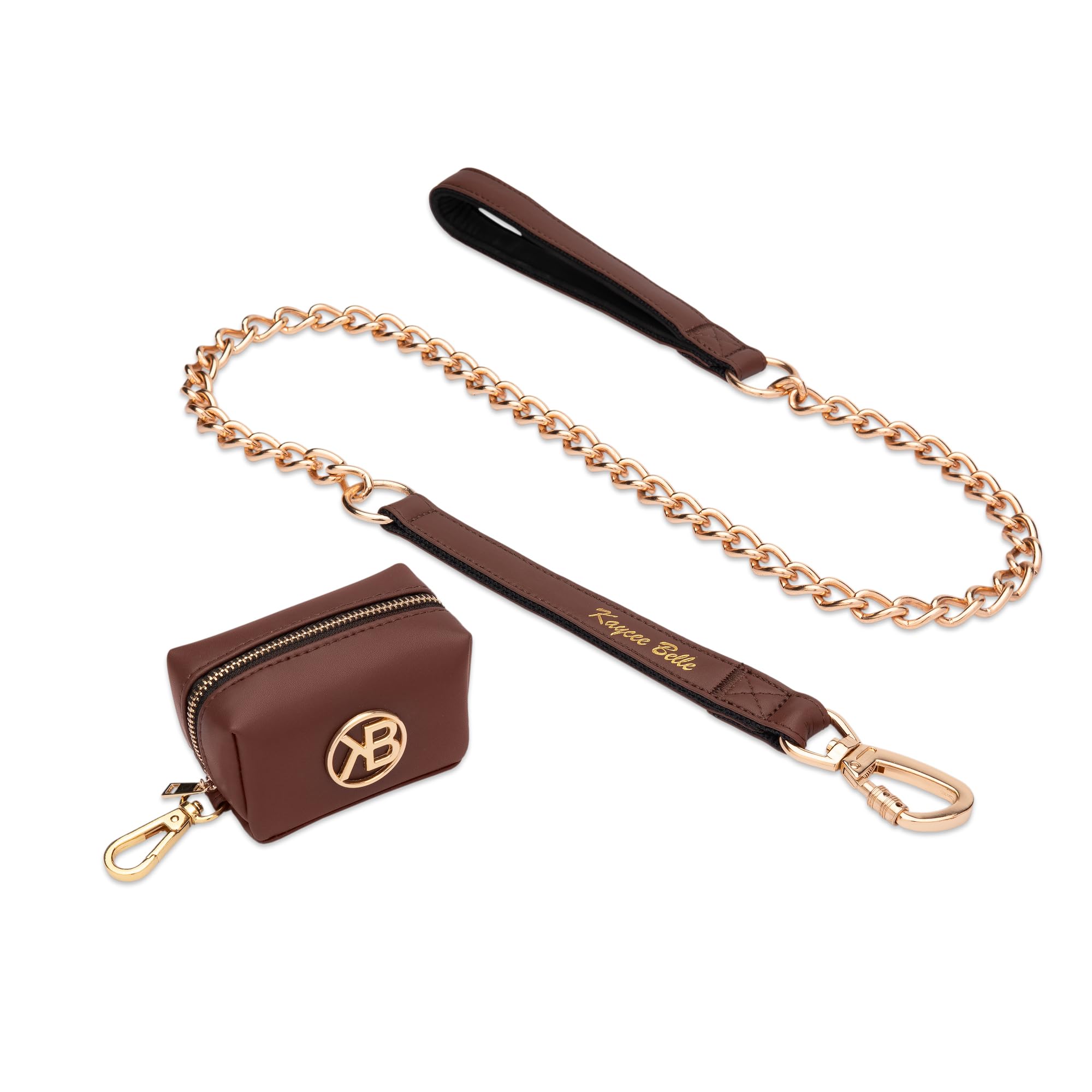 Kaycee Belle® Luxury Dog Harness Comfortable Adjustable Premium soft Padded Vegan Leather No pull no-choke harness with power strap small medium large dogs (Brown Leash, Leash for Size M/L Harness) — image 1