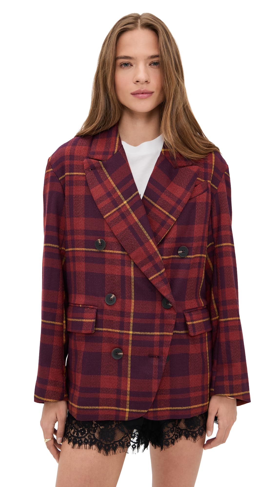 Free People Womens Dean Double Breasted Blazer