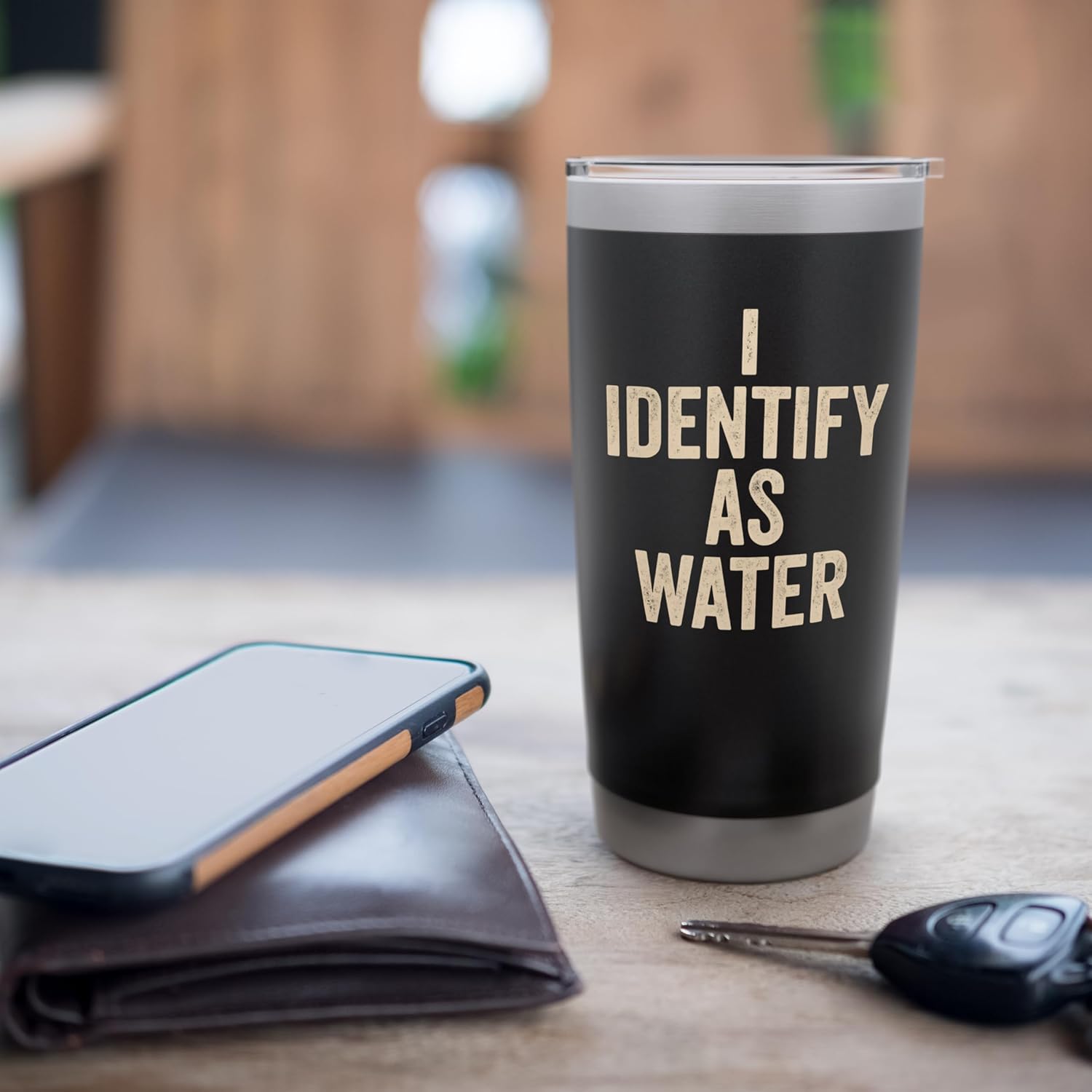 I Identify As Water, Funny Men Father Dad Stainless Steel Insulated Tumbler - Image 7