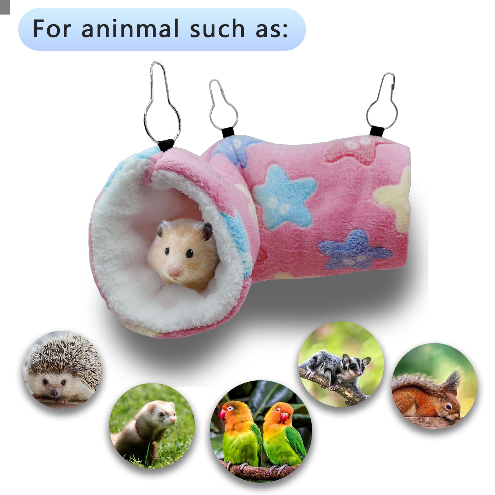 Hamaca para Ratas de hurón de Conejillo de Indias, Cama de túnel Colgante de Conejillo de Indias, Hamaca para Mascotas para Animales pequeños, Hamster, Chinchilla, Planeador de hurón, Rosa — view 5