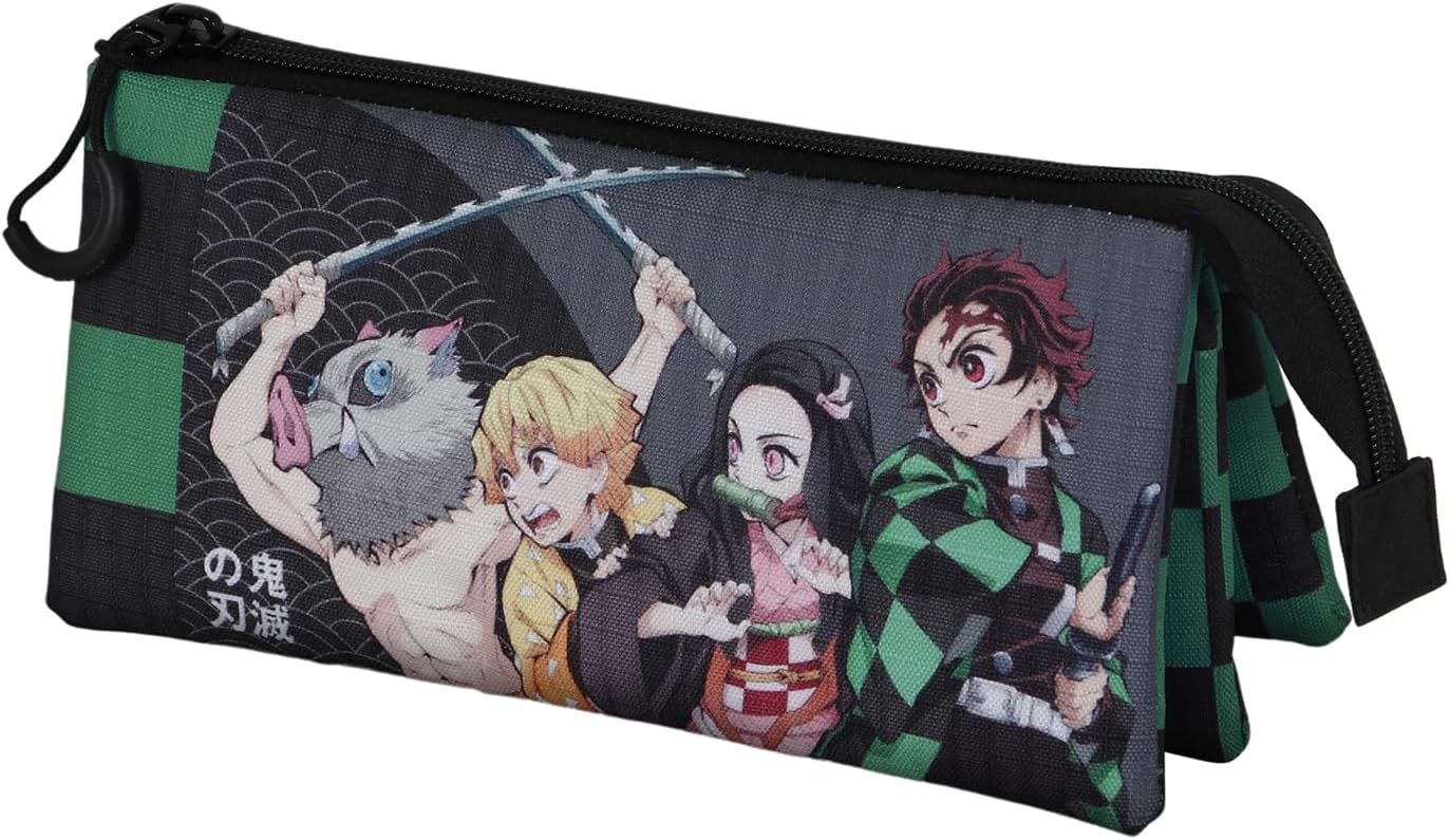 KARACTERMANIADemon Slayer Akushon-Triple Pencil Case, Multicolour, 23 x 11 cm