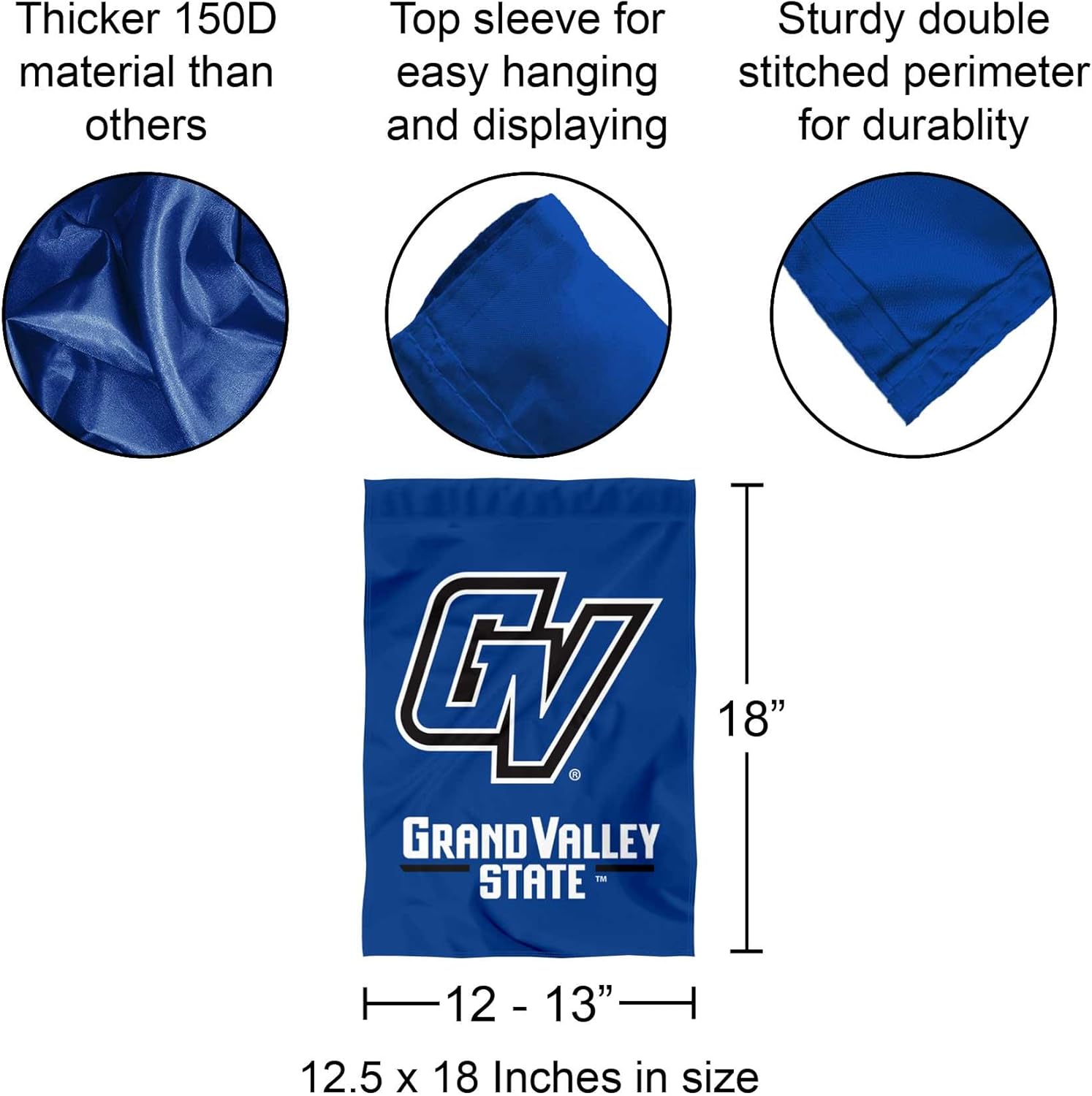 College Flags & Banners Co. Grand Valley State Lakers Wordmark Logo Garden Banner Flag - Image 3