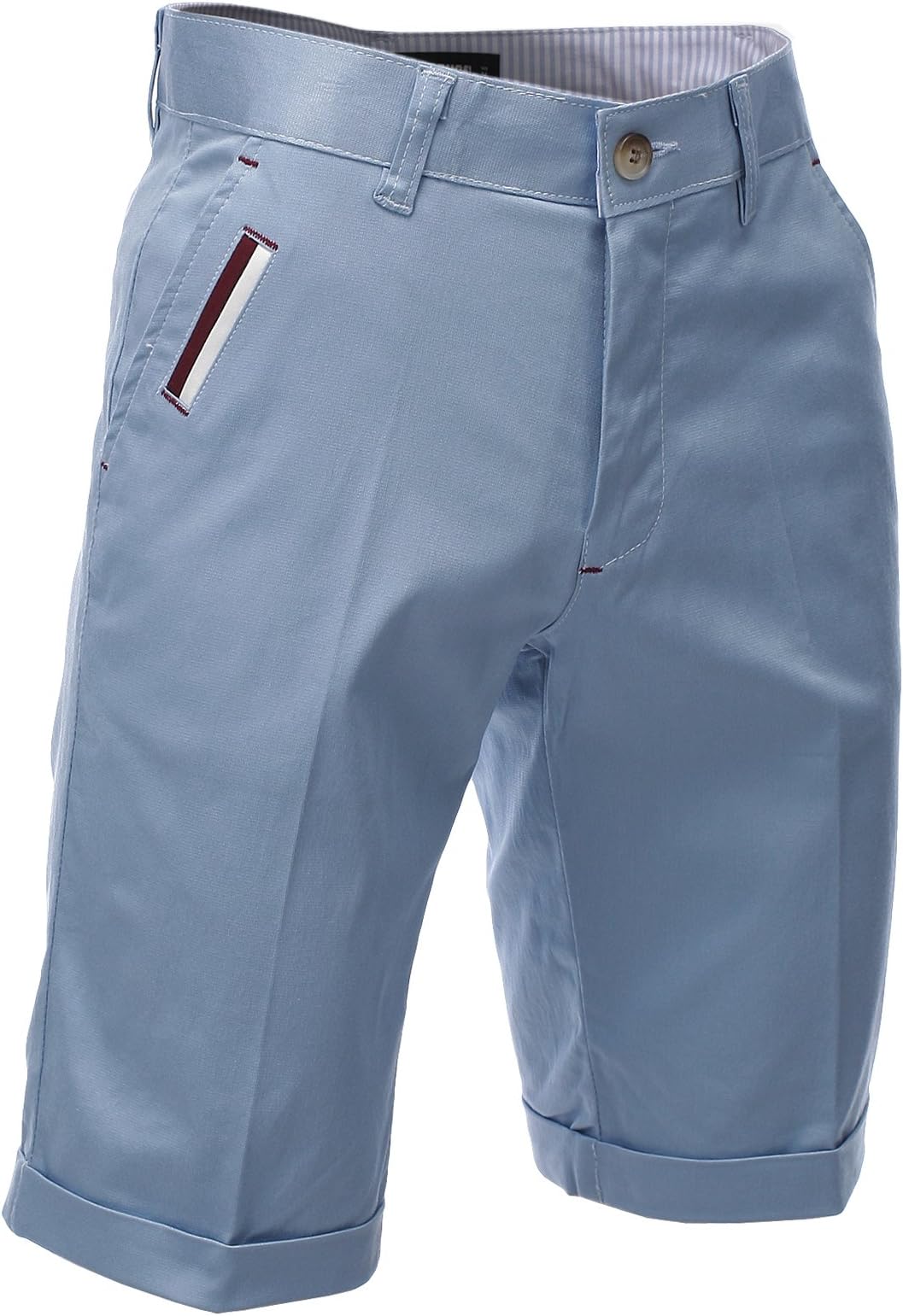 FLATSEVEN Mens Slim Fit Chino Short Pants Bermuda Trouser Premium Cotton