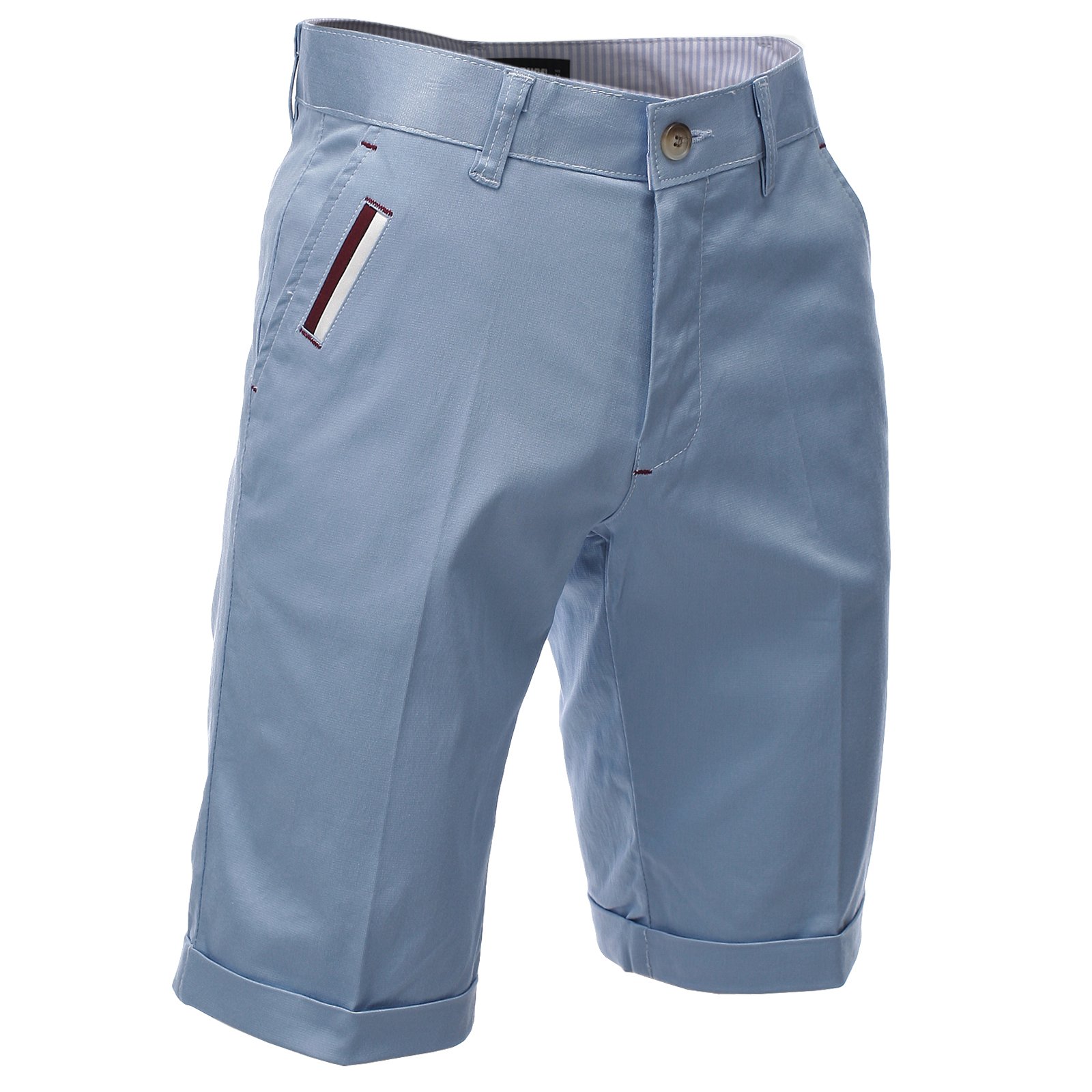 FLATSEVEN Mens Slim Fit Chino Short Pants Bermuda Trouser Premium Cotton