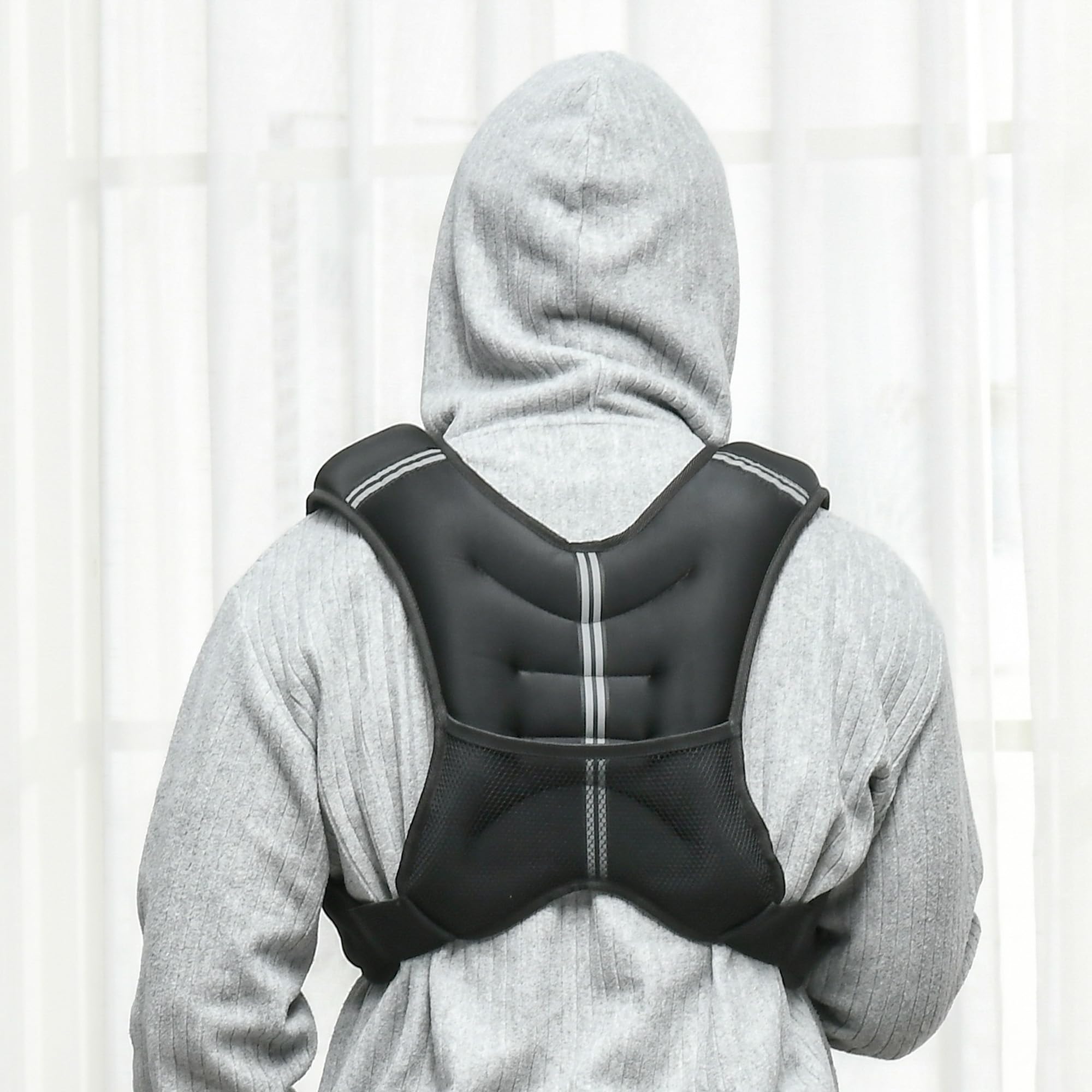 HOMCOM Gilet Zavorrato 5/8/10 kg Traspirante con Tasca Portaoggetti e Spallacci, Gilet con Pesi in Tessuto Oxford, Metallo e Sabbia
