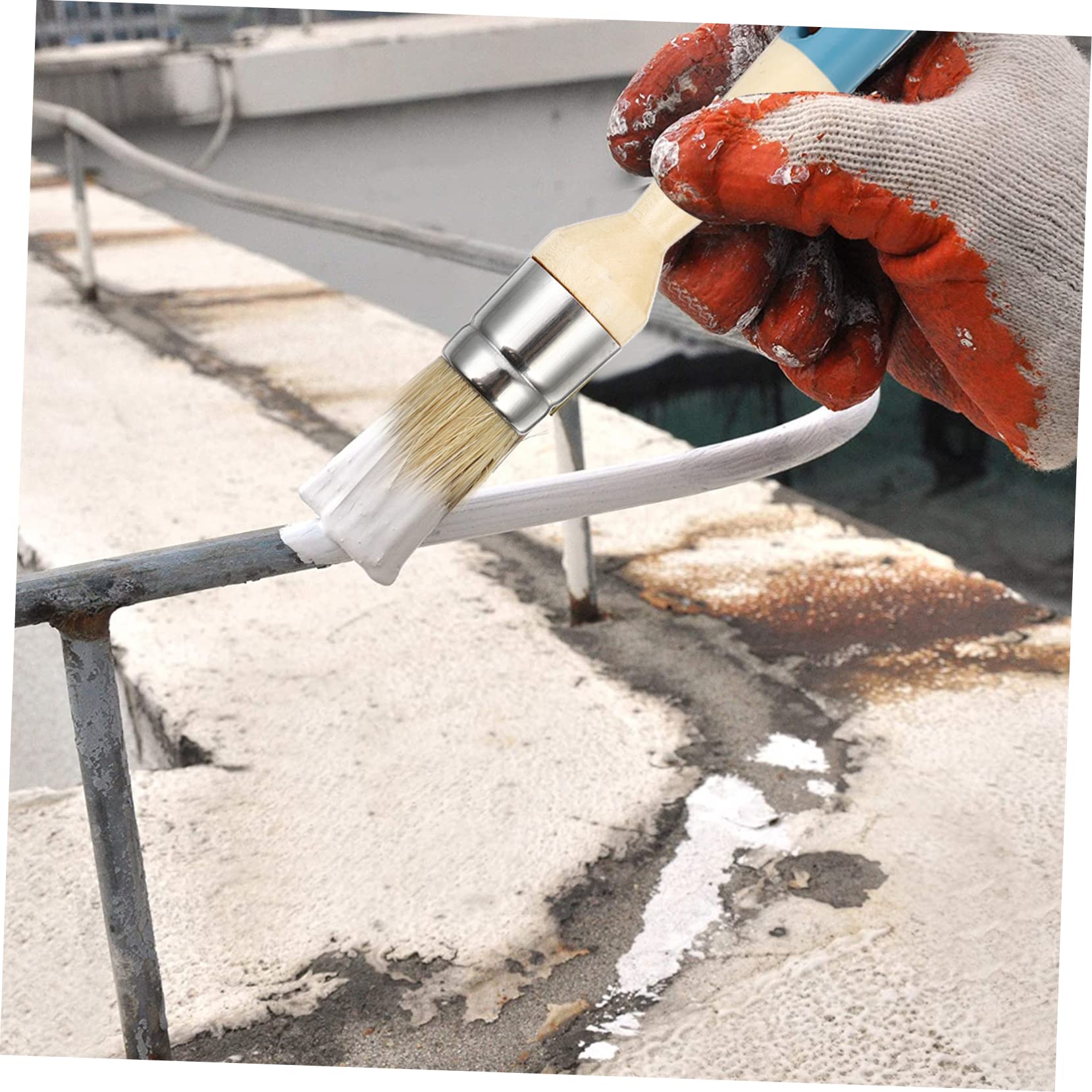 Housoutil Pinceles para Pintura al Óleo Mango de Madera y Cerdas Flexibles Juego de 4 Fácil de Sujetar Adecuado para Pintar y Decorar Superficies