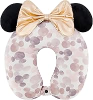 Vista 11 de FUL Disney Minnie Mouse - Almohada de cuello con capucha y orejas 3D, accesorios de viaje para avión, automóvil y oficina, cómoda y transpirable