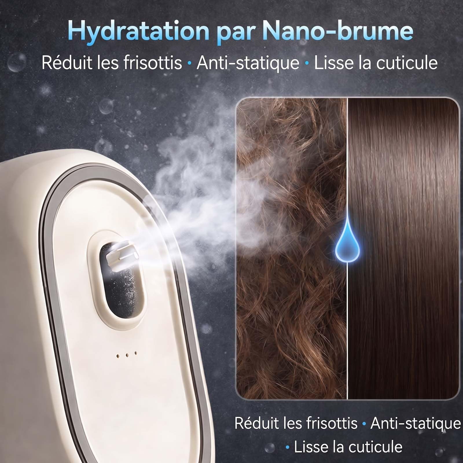 Peigne Massage à Coussin D'Air Et Spray éLectrique,3-in-1 Electric Steam Brush for Hair, 2026 Rechargeable Spray Air Cushion Massage Comb, Detangling Steaming Hair Care Brush with Self-Cleaning (3PCS)