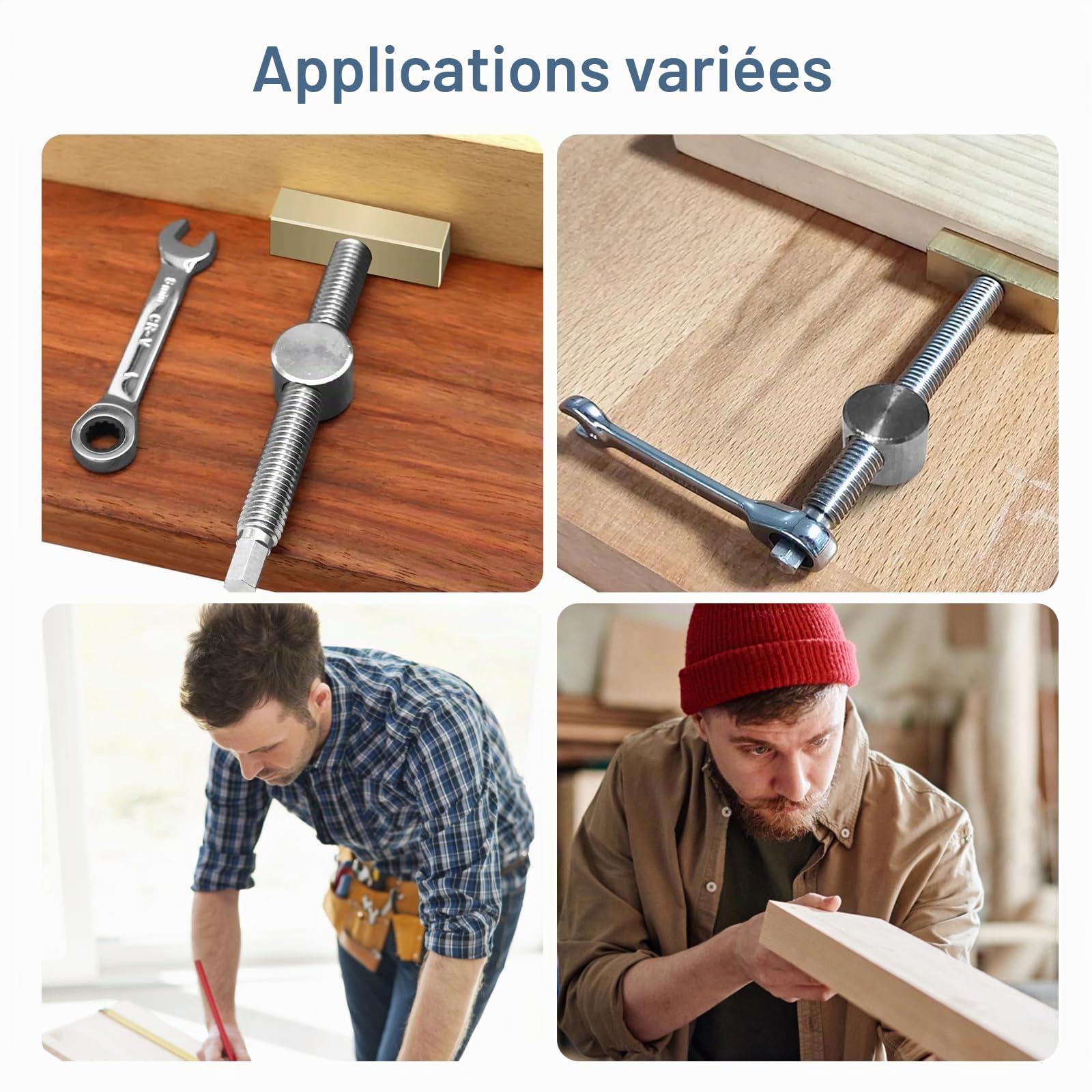 2 pièces de crochets de banc pour travail du bois, 20 mm de table de travail en bois, pince de banc de travail pour maintien en bas, clip de bureau pour travail du bois, crochet de stop de planche en