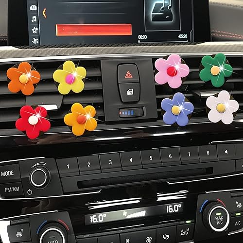 Miniatura 2 de 8 clips de ventilación de margaritas clip de salida de aire acondicionado de flores accesorios para decoración de niñas y mujeres  lindo gancho para