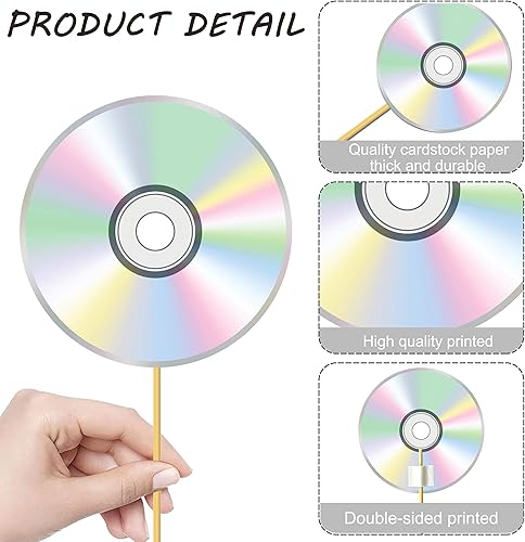 Miniatura 5 de Decoraciones retro de fiesta de los años 90, 16 piezas de CD disco de centro de mesa, decoración de mesa para fiesta de cumpleaños de los años 90 y