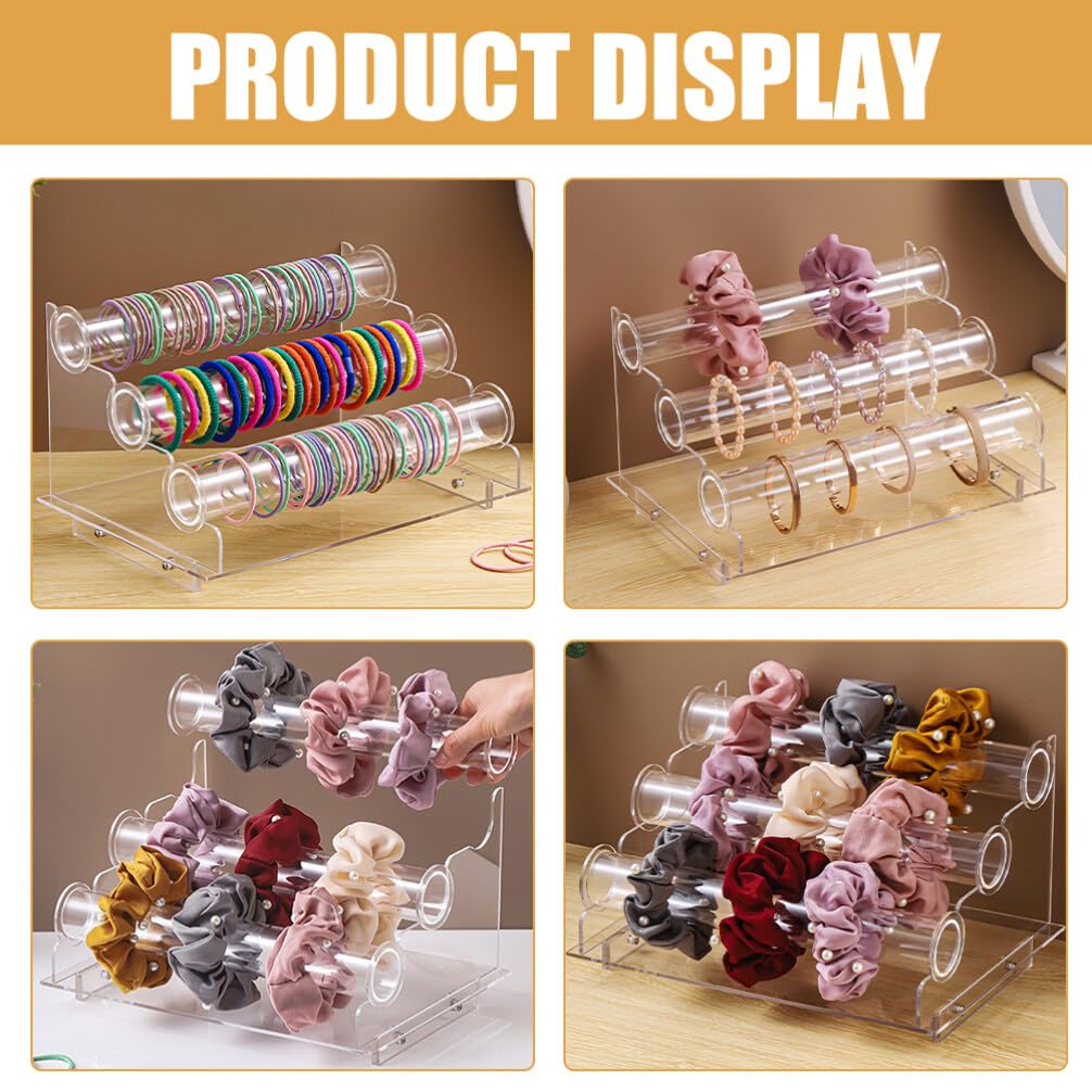 PRETYZOOM Soporte Organizador De Joyas De 3 Niveles Soporte Acrílico Para Collares Brazalete De Cristal Soporte Para Pulsera Exhibición De Joyería Para La Venta De Collares Coleteros