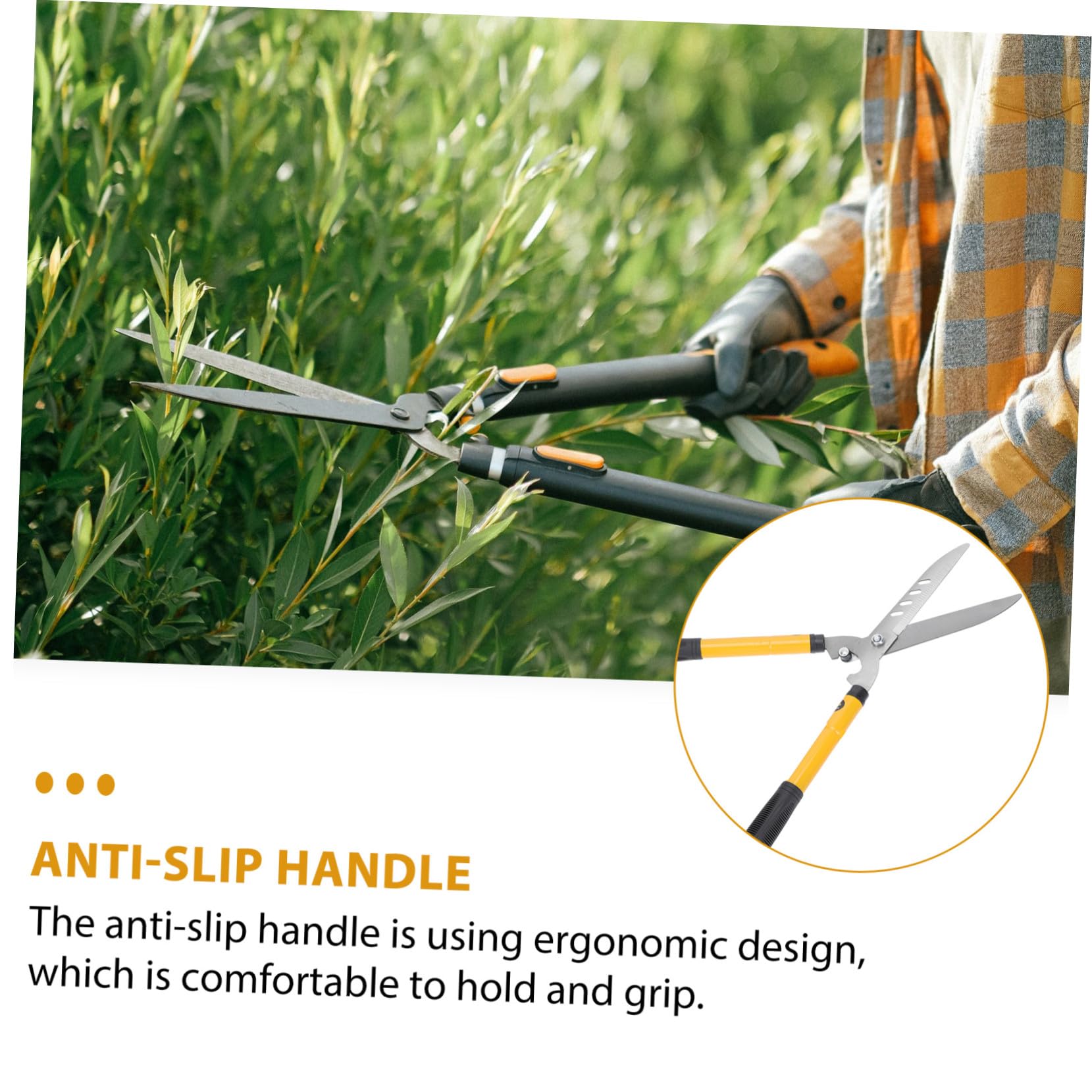 jojofuny Sécateur De Jardinage Fruitier à Lame en Acier Solide, Cisaille Horticole Télescopique Légère pour Taille D’Arbres Et Haies, Outil Manuel Ergonomique Antidérapant pour Jardin Et Verger