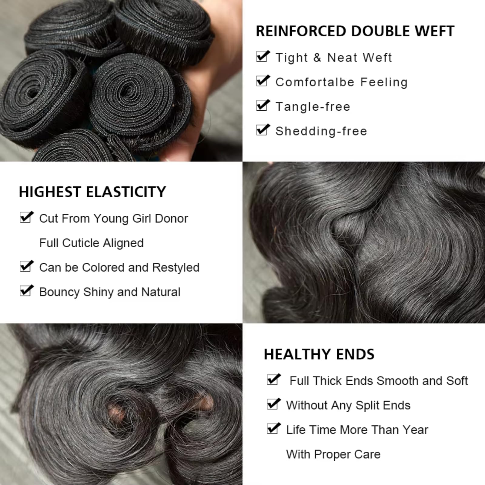 Amazon.com: Brazilian Body Wave Virgin with Lace Closure(18  display picture 1