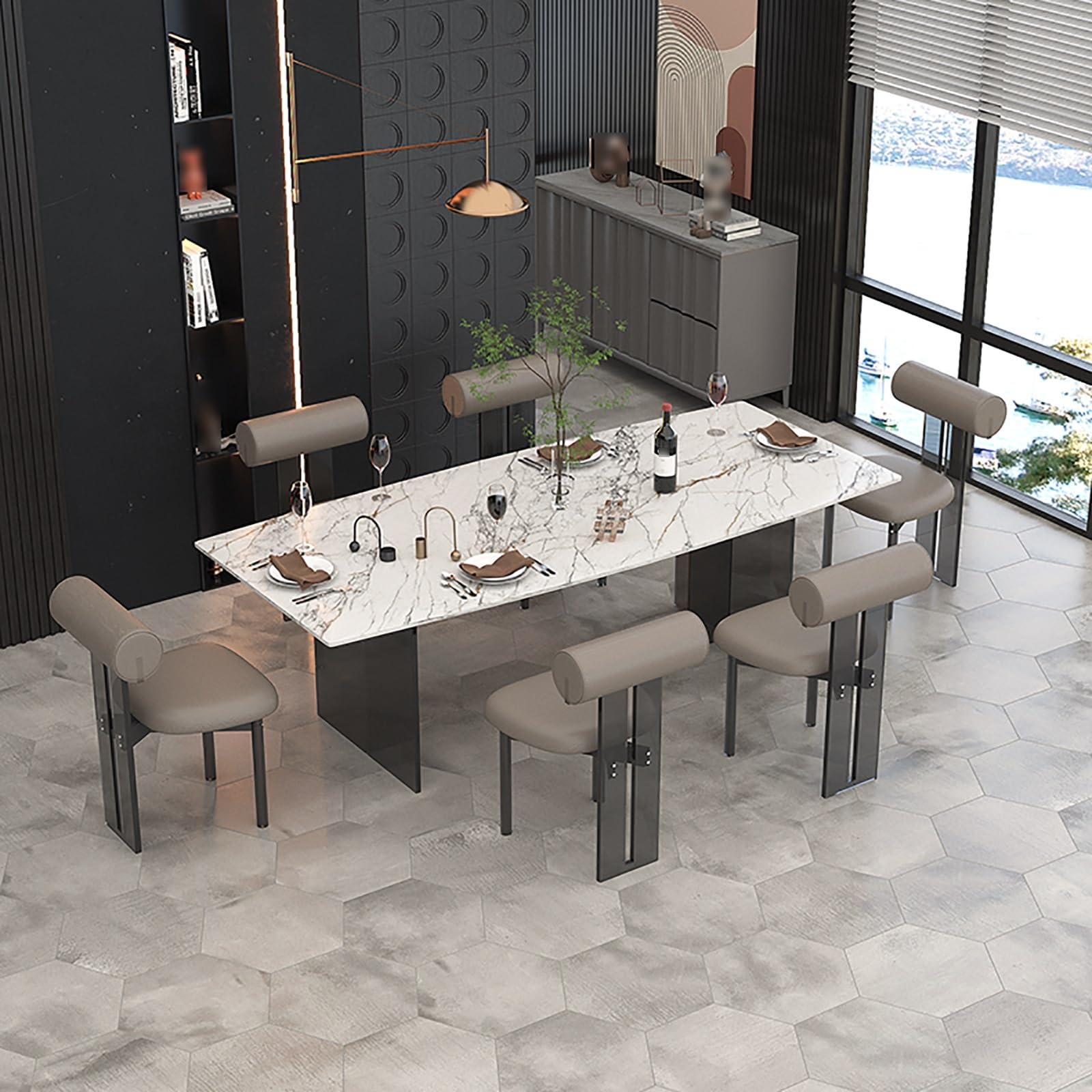 Przezroczyste Czarne Nogi Stołu z Akrylu, Nowoczesne Przezroczyste Nogi Biurka, Nogi Meblowe Transparentne w T dla Stołów Jadalnych & Kawowych DIY(700x600x200mm)