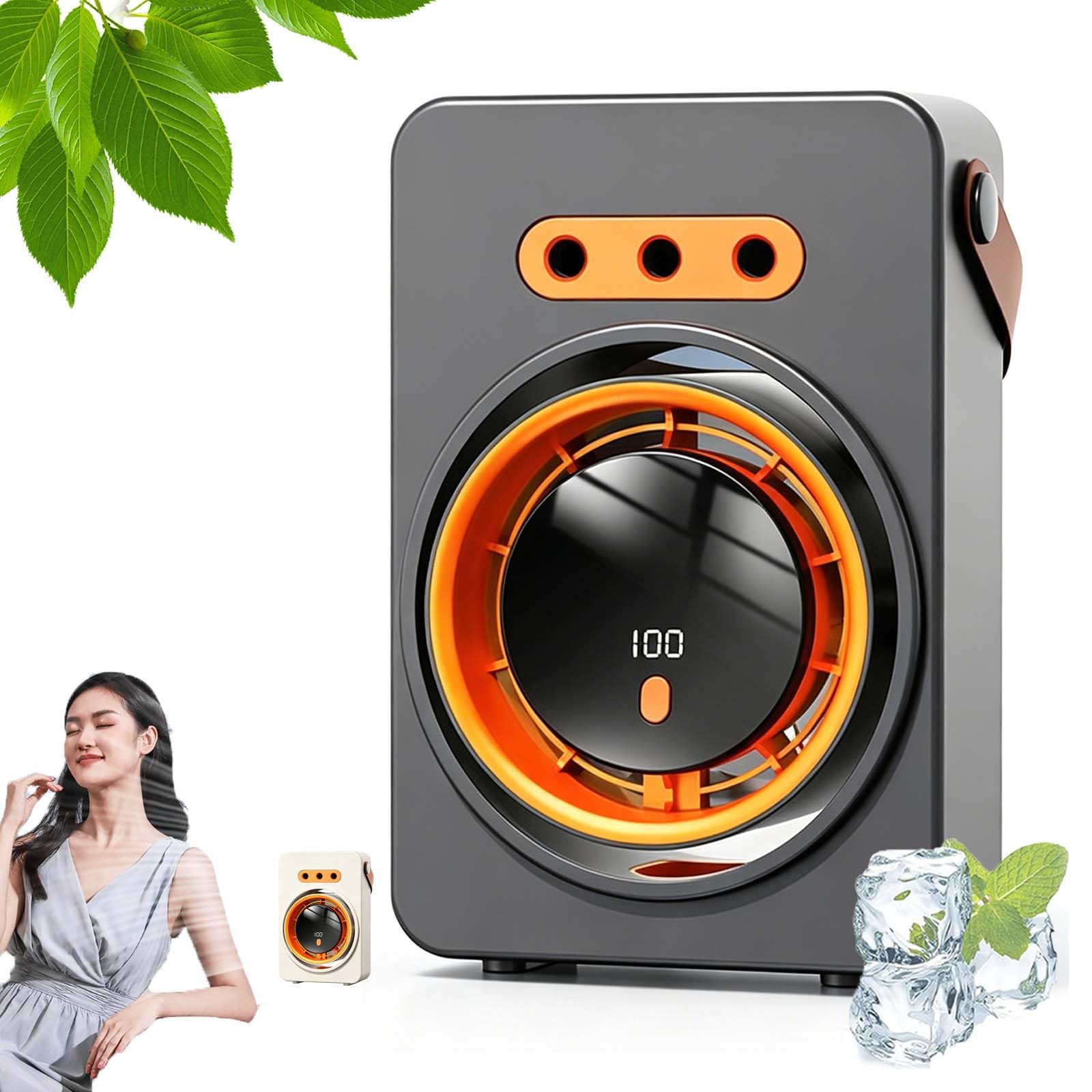 Ventilateur brumisateur portable rechargeable - Mini climatiseur silencieux de bureau