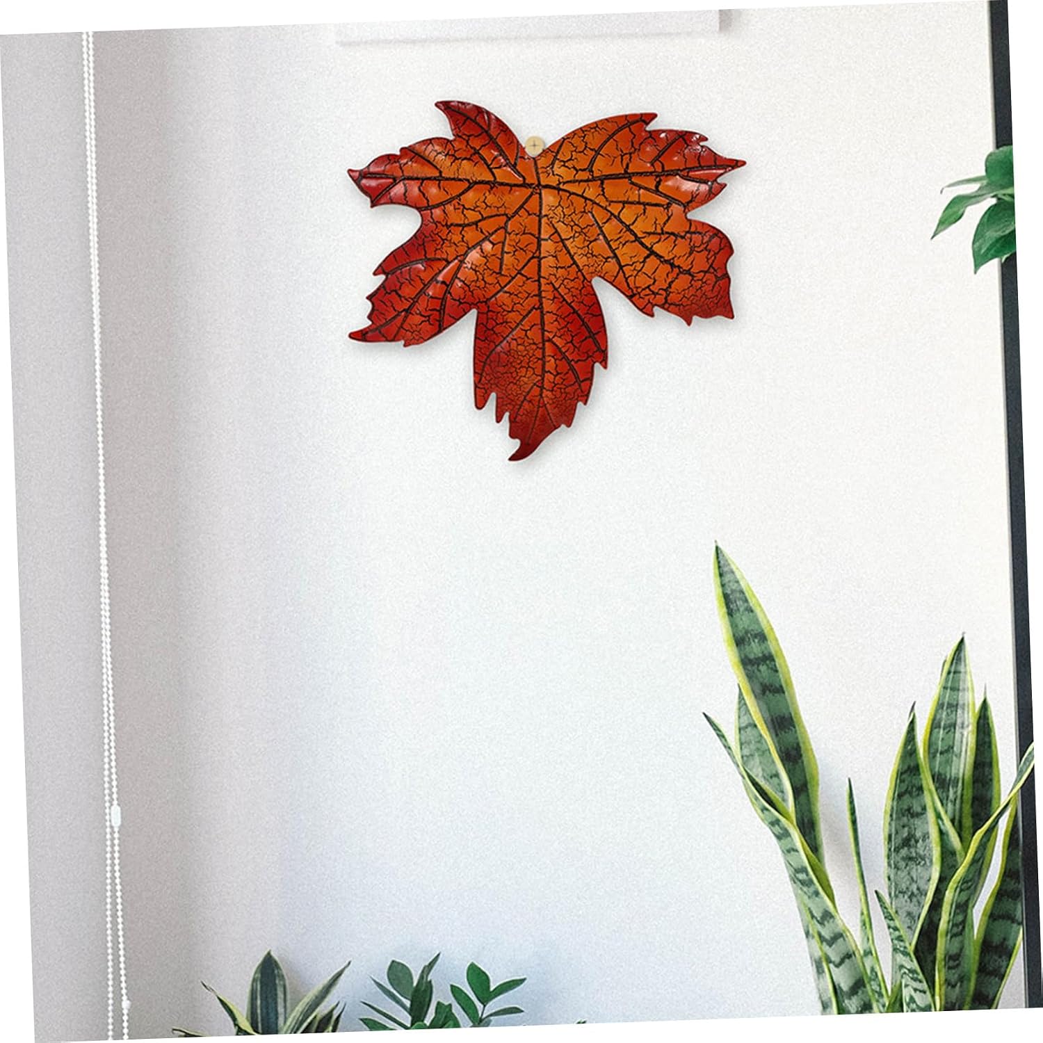 Ironwork Simulated Maple Leaf Decoration 3Pcs Autumn Garden Hanging Ornaments for Home Outdoor Wall Art Seasonal Thanksgiving Halloween Party Decor
